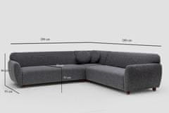 Atelier Del Sofa Rohová sedací souprava Eddy Corner 2 (3L-C-3R) - Dark Grey, Tmavá Šedá