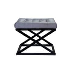 Atelier Del Sofa Taburet Capraz - Black, Grey v2, Černá, Šedá