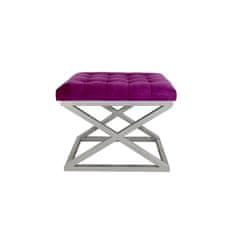 Atelier Del Sofa Taburet Capraz - Silver, Fuchsia, Stříbrná, Fuchsia