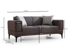 Atelier Del Sofa 2-místná pohovka Horizon - Dark Grey, Tmavá Šedá