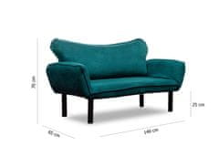 Atelier Del Sofa 2-místná pohovka Chatto - Petrol Blue, Modrá