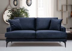 Atelier Del Sofa 2-místná pohovka Papira 2 Seater - Navy Blue, Modrá