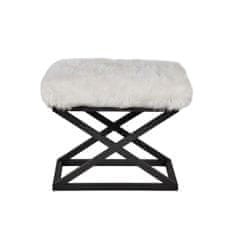 Atelier Del Sofa Taburet Capraz Plush - Black, White, Černá, Bílá