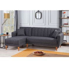 Atelier Del Sofa Rohová sedací souprava Aqua Corner Left - Dark Grey, Tmavá Šedá