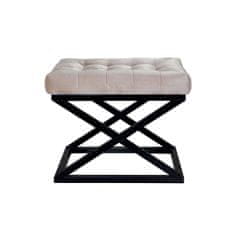 Atelier Del Sofa Taburet Capraz - Black, Cream, Černá, Krémová