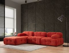 Atelier Del Sofa Rohová sedací souprava Doblo 3 Seater with Pouffe ( L1-O1-1R-Pouffe) - Red, Červená