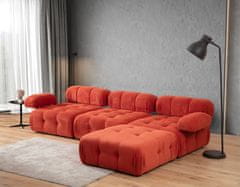 Atelier Del Sofa Rohová sedací souprava Doblo 3 Seater with Pouffe ( L1-O1-1R-Pouffe) - Red, Červená