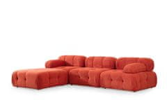 Atelier Del Sofa Rohová sedací souprava Doblo 3 Seater with Pouffe ( L1-O1-1R-Pouffe) - Red, Červená