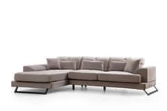 Atelier Del Sofa Rohová sedací souprava Frido Left (Chl+3R) - Light Grey, Světlá Šedá