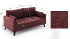 Atelier Del Sofa 3-místná pohovka Bella Sofa Bed - Claret Red, Červená