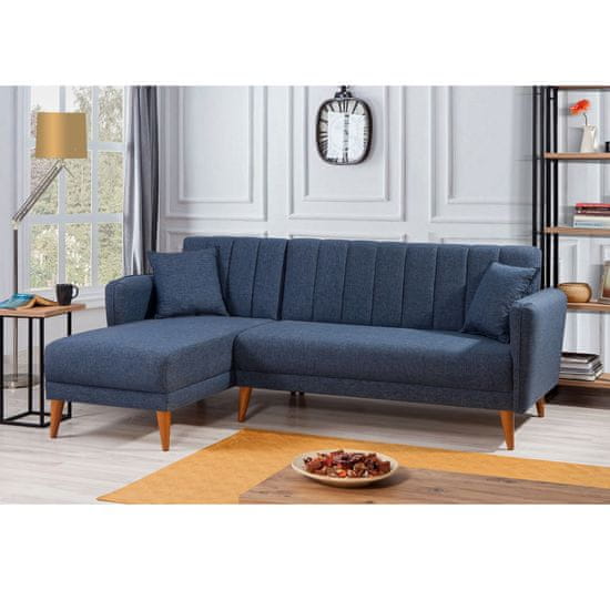 Atelier Del Sofa Rohová sedací souprava Aqua Corner Left - Dark Blue, Tmavá Modrá