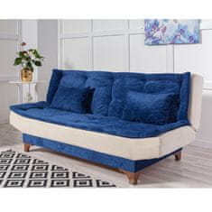 Atelier Del Sofa 3-místná pohovka Kelebek - Dark Blue, Cream, Tmavá Modrá, Krémová