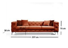 Atelier Del Sofa 3-místná pohovka Como - Orange, Oranžová