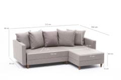 Atelier Del Sofa Rohová sedací souprava Aydam Right - Cream, Krémová