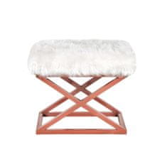 Atelier Del Sofa Taburet Capraz Plush - Copper, White, Měděná, Bílá