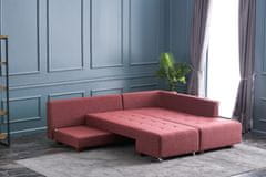 Atelier Del Sofa Rohová sedací souprava Manama Corner Sofa Bed Right - Claret Red, Červená