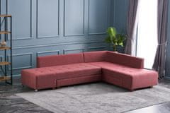 Atelier Del Sofa Rohová sedací souprava Manama Corner Sofa Bed Right - Claret Red, Červená