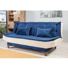 Atelier Del Sofa 3-místná pohovka Kelebek - Blue, Cream, Modrá, Krémová