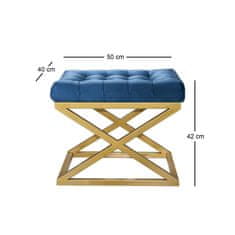 Atelier Del Sofa Taburet Capraz - Gold, Blue, Zlatá, Modrá