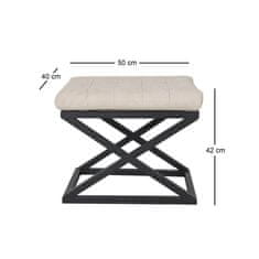 Atelier Del Sofa Taburet Capraz - Black, White v2, Černá, Bílá