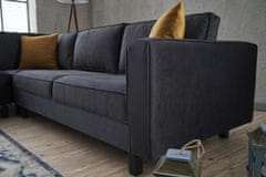 Atelier Del Sofa Rohová sedací souprava Kale Velvet - Anthracite, Antracitová