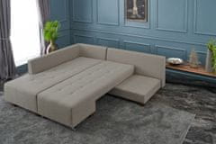 Atelier Del Sofa Rohová sedací souprava Manama Corner Sofa Bed Left - Cream, Krémová