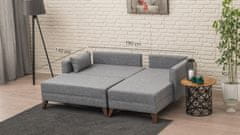 Atelier Del Sofa Rohová sedací souprava Bella Corner Sofa Right 2, Šedá