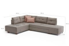 Atelier Del Sofa Rohová sedací souprava Manama Corner Sofa Bed Left - Cream, Krémová