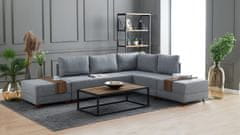 Atelier Del Sofa Rohová sedací souprava Fly Corner Sofa Bed Right- Grey, Šedá