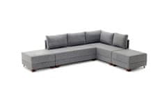 Atelier Del Sofa Rohová sedací souprava Fly Corner Sofa Bed Right- Grey, Šedá