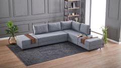 Atelier Del Sofa Rohová sedací souprava Fly Corner Sofa Bed Right- Grey, Šedá