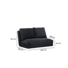 Atelier Del Sofa 2-místná pohovka Taida - Black, Černá