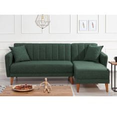 Atelier Del Sofa Rohová sedací souprava Aqua Corner Right - Dark Green, Tmavá Zelená