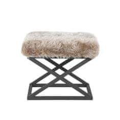 Atelier Del Sofa Taburet Capraz Plush - Black, Grey v2, Černá, Šedá