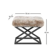 Atelier Del Sofa Taburet Capraz Plush - Black, Grey v2, Černá, Šedá