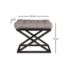 Atelier Del Sofa Taburet Capraz - Black, Grey, Černá, Šedá