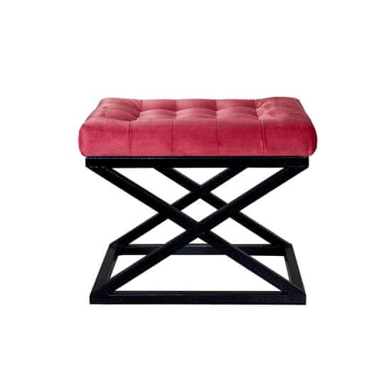 Atelier Del Sofa Taburet Capraz - Black, Red, Černá, Červená