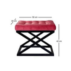 Atelier Del Sofa Taburet Capraz - Black, Red, Černá, Červená