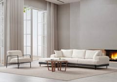 Atelier Del Sofa Rohová sedací souprava Eti Black Left - White, Bílá