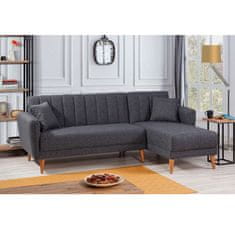 Atelier Del Sofa Rohová sedací souprava Aqua Coner Right - Dark Grey, Tmavá Šedá