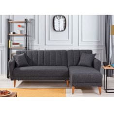 Atelier Del Sofa Rohová sedací souprava Aqua Coner Right - Dark Grey, Tmavá Šedá