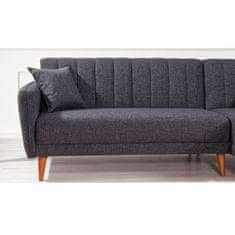 Atelier Del Sofa Rohová sedací souprava Aqua Coner Right - Dark Grey, Tmavá Šedá