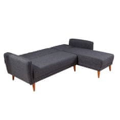 Atelier Del Sofa Rohová sedací souprava Aqua Coner Right - Dark Grey, Tmavá Šedá