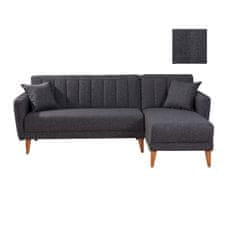 Atelier Del Sofa Rohová sedací souprava Aqua Coner Right - Dark Grey, Tmavá Šedá