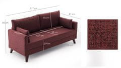 Atelier Del Sofa 2-místná pohovka Bella Sofa For 2 Pr - Claret Red, Červená