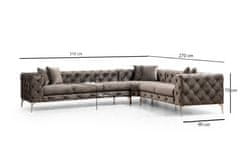 Atelier Del Sofa Rohová sedací souprava Como Right - Anthracite, Antracitová