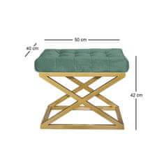 Atelier Del Sofa Taburet Capraz - Gold, Green v2, Zlatá, Zelená