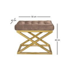 Atelier Del Sofa Taburet Capraz - Gold, Brown, Zlatá, Hnědá