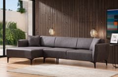 Atelier Del Sofa Rohová sedací souprava Belissimo Left - Dark Grey, Tmavá Šedá