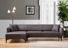 Atelier Del Sofa Rohová sedací souprava Belissimo Left - Dark Grey, Tmavá Šedá